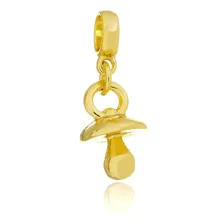 Work Semijoias Berloque Chupeta De Bebê Banhado A Ouro 18k Premium Foto  mini 1