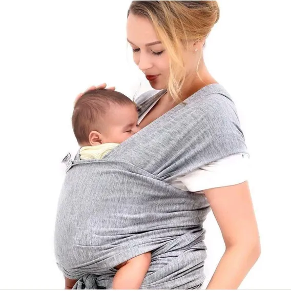 Wrap Sling Canguru Carregador BebĂȘ Sling | Cor Cinza Mescla Foto 1
