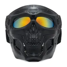 X1 Mascara Airsoft Paintball Caveira Polarizada Premium Cor Preto Tamanho G Foto mini 1