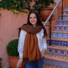 Xale Cachecol Pashmina Dupla Face Marrom Inverno Grossa Luxo Foto mini 4