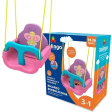 Xalingo Balanço Infantil Com Cinto De Segurança Encosto Regulável Cor Rosa Foto  mini 1