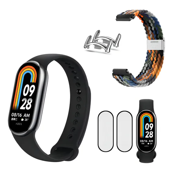 Xiaomi Smart Band Mi Band 8 + 1 Pulseira + 2 Películas Caixa Preta Pulseira Silver | Arco-íris 2 Foto 1