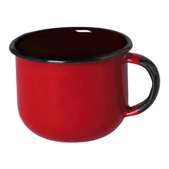 Xícara Esmaltada Bojudas Vermelha Ewel (ágata) - 240ml Foto 1