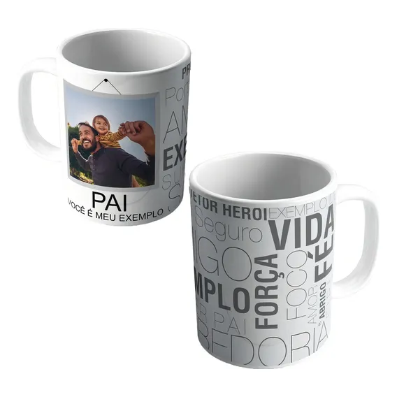 Xícara Porcelana Para Pai Foto Personalizada Dia Dos Pais Foto 1