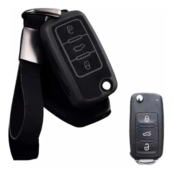 Yaoke Capa Chave + Chaveiro 3 Botões Vw Up Gol Saveiro Foto 1