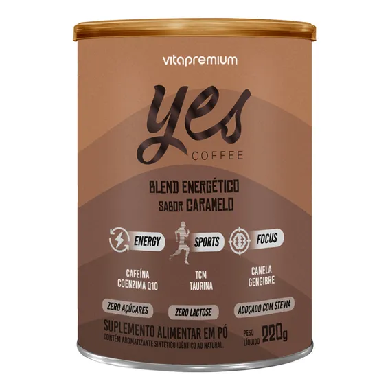 Yes Coffee CafĂ© TermogĂȘnico Sabor Caramelo - Vita Premium Foto 1