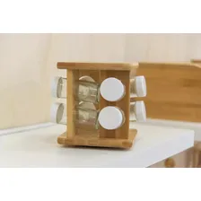 Yoi TYFT porta condimentos bambu giratório 9 peças temperos Foto mini 4