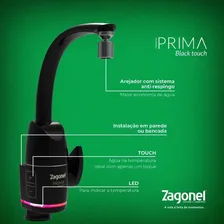 Zagonel Torneira Prima de 220V elétrica preta Foto mini 4
