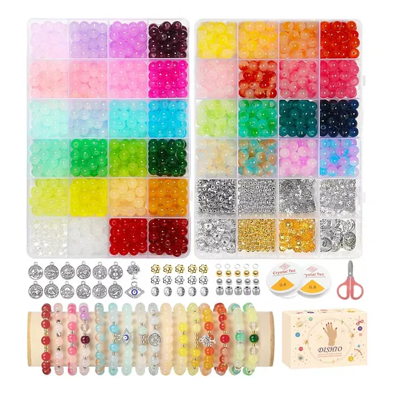 Zavanese Kit Para Fazer Pulseiras Kit Miçangas Coloridas Infantil 1800 Peças Miçangas Infantil Foto 1