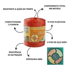 Zebu Fio Fio Eletroplastico 500m Cor Laranja Foto mini 4