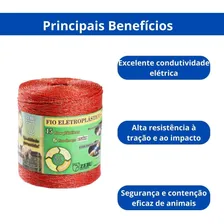 Zebu Fio Fio Eletroplastico 500m Cor Laranja Foto mini  3
