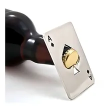 Zem Carta Baralho abridor garrafas ás luxo aço inox 30 unidades Foto mini  3