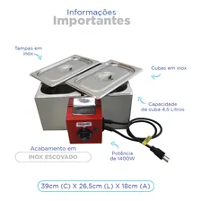 Zepper CH20E Molheira Para Derreter Queijos Banho Maria 2 Cubas 127v Foto mini  2