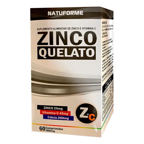 Zinco Quelato Puro 60 Caps 1000mg - Retarda O Envelhecimento Foto 1
