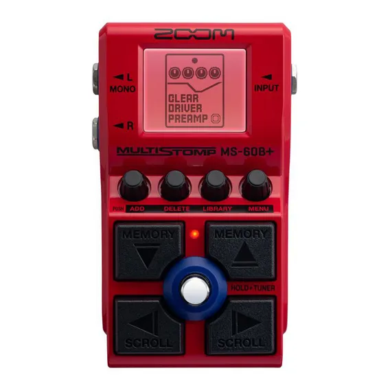 Zoom Pedal Para Baixos Multiefeitos Stompbox Ms-60b+ Cor Vermelho Foto 1